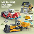 thumbnail image 4 of 2in1 Excavator Toys & Bulldozer Toy Car for Kids,1:24 Scale Construction Vehicle for Boys Christmas Birthday Gifts(Green), 4 of 5