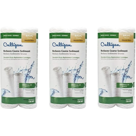 

Culligan CW-MF FilterCartridge Filter Cartridge White Sold as 3 Pack 6 Filters Total