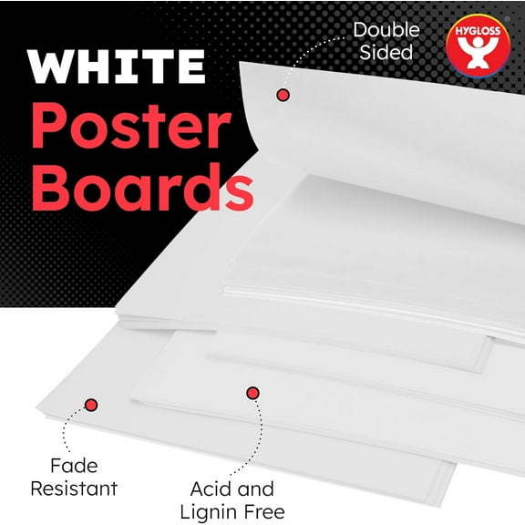 Large Poster Board 22x28 - 50 Poster Boards Bulk Pack