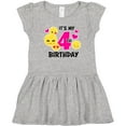 thumbnail image 3 of Inktastic Its My 4th Birthday with Smiling Emoticons Girls Toddler Dress, 3 of 5