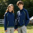 thumbnail image 2 of Girls Zip Up Workout Jacket Lightweight Athletic Horse Riding Jackets Cropped Gym Yoga Track Shirts with Thumb Holes, 2 of 5