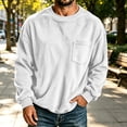 thumbnail image 2 of Aezemi Men's Corduroy Oversized Sweatshirt with Chest Pocket Comfy Crewneck Pullover Long Sleeve Soft Workout Top Outdoor Fall Winter Daily Sports Casual Sweatshirt S, 2 of 6