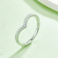 thumbnail image 4 of V-shaped Wedding Band Row of Ring In 925 Sterling Silver, 4 of 6