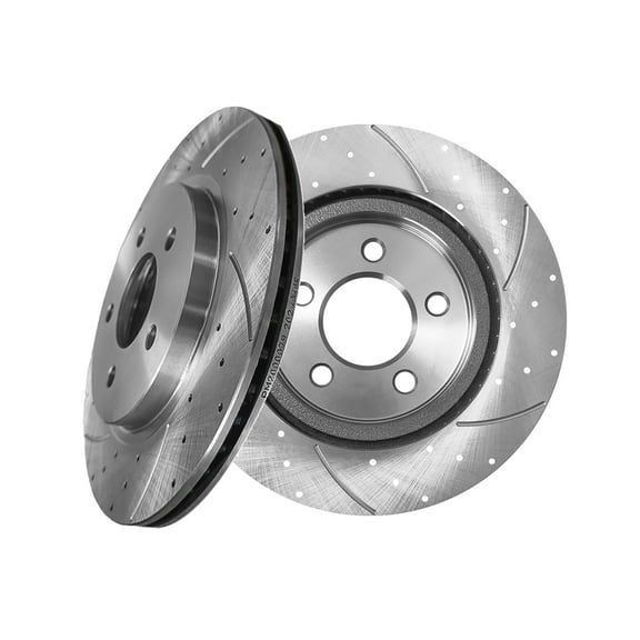 Rear Drilled Slotted Brake Disc Rotors For 2005-2014 Ford Mustang