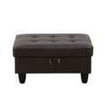 thumbnail image 5 of Leather Storage Ottoman, Folding Foot Stool with Storage Button Tufted Ottoman Bench for Living Room,Brown, 5 of 6