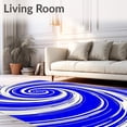 thumbnail image 2 of ODIKA 6'x9' Machine Washable Non-Slip Area Rug, Hurricane Spiral Storm Design Athletic Fan with Dynamic Swirl Motifs High Traffic Rug with Pad, Blue, 669978, 2 of 8