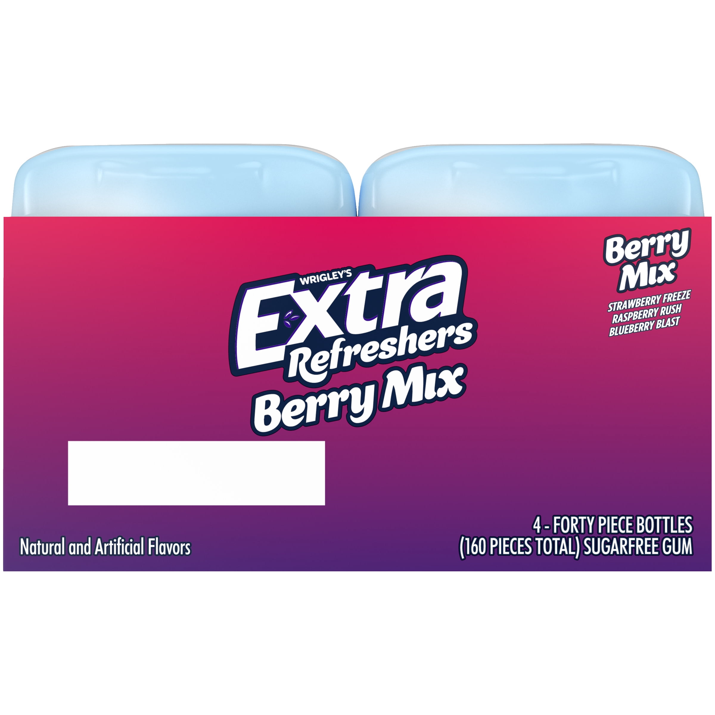 EXTRA Refreshers Berry Mix Gum, 40-Piece Bottles, 4 Pack