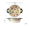thumbnail image 2 of 880ML Multifunctional Oven Casserole Ceramic Baking Pan Round Double Ear Vintage Baking Pan, 2 of 6