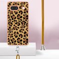thumbnail image 3 of for Google Pixel 7a Crossbody Strap Phone Case, Anti-Fall Pattern Clear Design Transparent Soft & Flexible TPU Drop and Shockproof Protective Cover with Adjustable Nylon Neck Strap, Leopard, 3 of 7