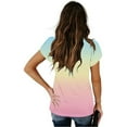thumbnail image 5 of SROBPTY Womens Summer Tunic Tops, Casual T Shirts for Women, Womens Casual V Neck Short Sleeve Loose T Shirt Blouse Tops Light Blue,L, 5 of 5