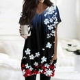 thumbnail image 2 of TQWQT Womens Plus Size Tunic Tops Long Shirts for Leggings with Pockets Oversized Tunic Tops Short Sleeve V-Neck T Shirts Summer Ethnic Floral Print Long Tops, 2 of 5