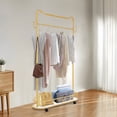 thumbnail image 4 of Wildnix Stylish Cat Ear Coat Rack with Cactus Hooks, Gold Color, Free Standing Clothes Hanger with 4&nbsp; Wheels for Easy Mobility, 4 of 6