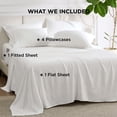 thumbnail image 4 of Juego de sábanas Bedsure Deep Pocket King Size 6 piezas, color blanco, 4 of 8