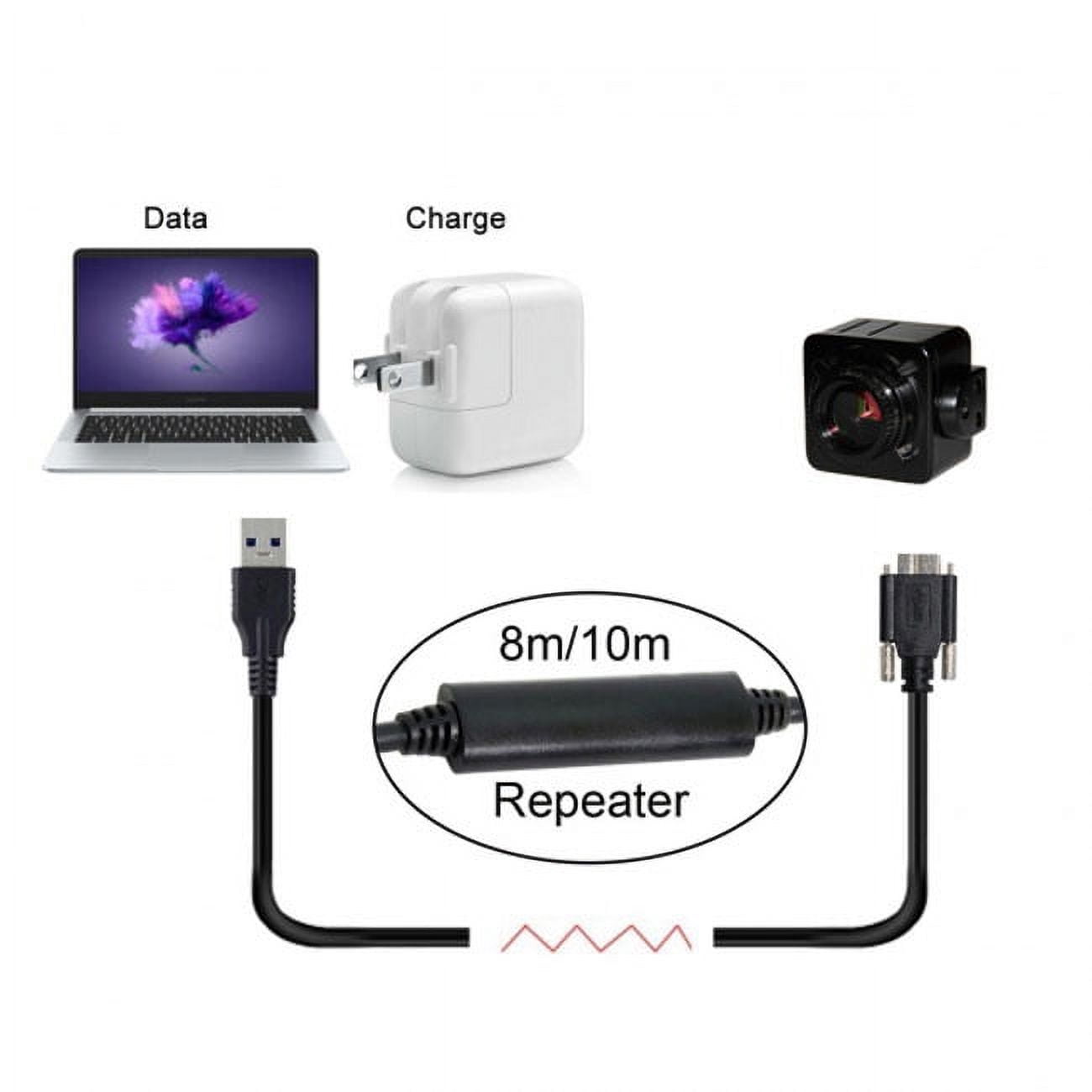 CY 8m USB 3.0 A Type Repeater Cable Male to Micro USB 3.0 B Male with Mount Panel Screws for Camera