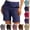 #03 Navy, variant on Women's Straight Leg Bermuda Shorts Mid Waisted Stretch Casual Pants Summer Vacation Hiking Golf Shorts with Pockets, #03 Brown, XL