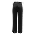 thumbnail image 5 of Bmisegm Stylish Women's Casual Pants Wide Leg Loose Palazzo Trousers Comfortable Fit Elastic Waist with Pockets Trendy Design for All Occasions Black M, 5 of 5