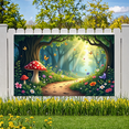 thumbnail image 2 of Magical Forest Backdrop Fantasy Woodland Spring Theme for Kids Party Event Decoration Photography, 2 of 8