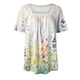 thumbnail image 2 of Gibobby Casual Playera de Manga Corta para Mujer Tops verano para mujer, cuello cuadrado, plisado, frente, manga corta, túnica, camisas (Amarillo,XL), 2 of 4