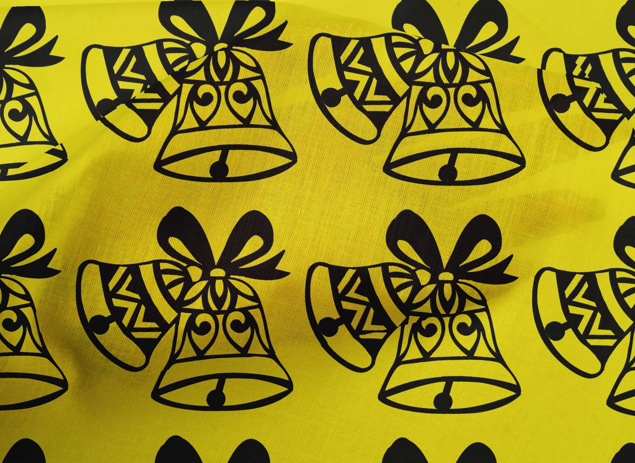 oneOone Cotton Cambric Yellow Fabric Merry Christmas Sewing Craft Projects Fabric Prints By Yard 56 Inch Wide