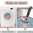 thumbnail image 5 of CURLYOOT Pig 5.2ft Round Rug for Living Room, Large Washable Area Rug, Non Slip Floor Mat Indoor Rugs for Bedroom, Dining Room, Offices, Entryway, 5 of 7