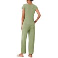 thumbnail image 3 of Conjunto de pijama de modal de manga corta para mujer INSPIRE CHIC de 2 piezas, ropa de estar en casa, pantalones largos, sudadera XS verde claro, 3 of 6