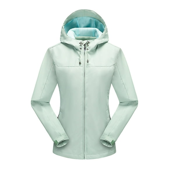 DDAPJ pyju Womens Lightweight Raincoat on Clearance,Slim Fit Waterproof Sunscreen Hooded Jacket Zip Up Drawstring Active Outdoor Fall Coats with Pockets M - 3XL