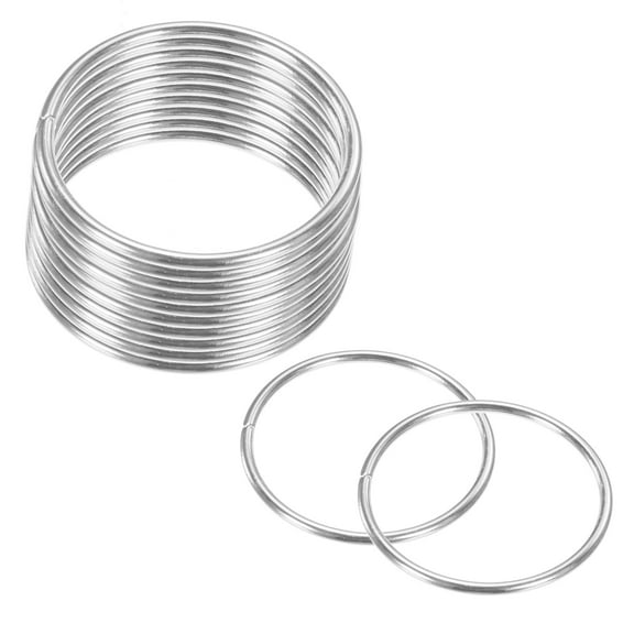 Uxcell 12-Pack Dream Catcher Rings,2 Inch Metal Round Shape Macrame Wreath Floral Ring Hoop for DIY Craft Decorations White Silver