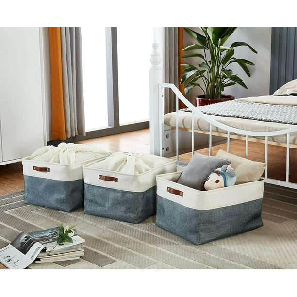 Lot De 6 Cubes De Rangement Pliables En Tissus Avec Poignée