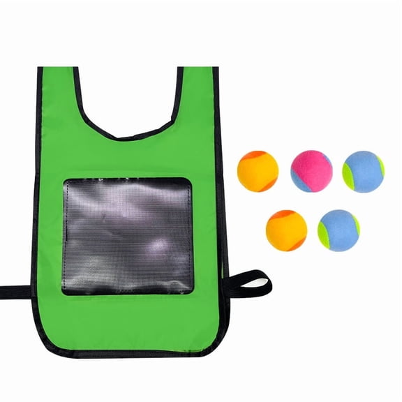 Target Tossing Game Set Large Sticky Vest with 5-Piece Random Color Soft Balls Outdoor Backyard Agility Training Vestments for Party
