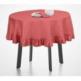 thumbnail image 2 of Vargottam Cotton Table Linens Ruffle Tablecloth, Round Table Cover Protector Solid Tablecloth, Farmhouse Tabletop Washable, Salmon-69 Inches Diameter, 2 of 9