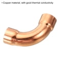 thumbnail image 4 of Uxcell 0.75" ID Elbow Copper Pipe Fitting 3 Pack 90 Degree Long Turn Pressure Connector Sweat Solder Welding Connection for Water HVAC Plumbing, 4 of 5