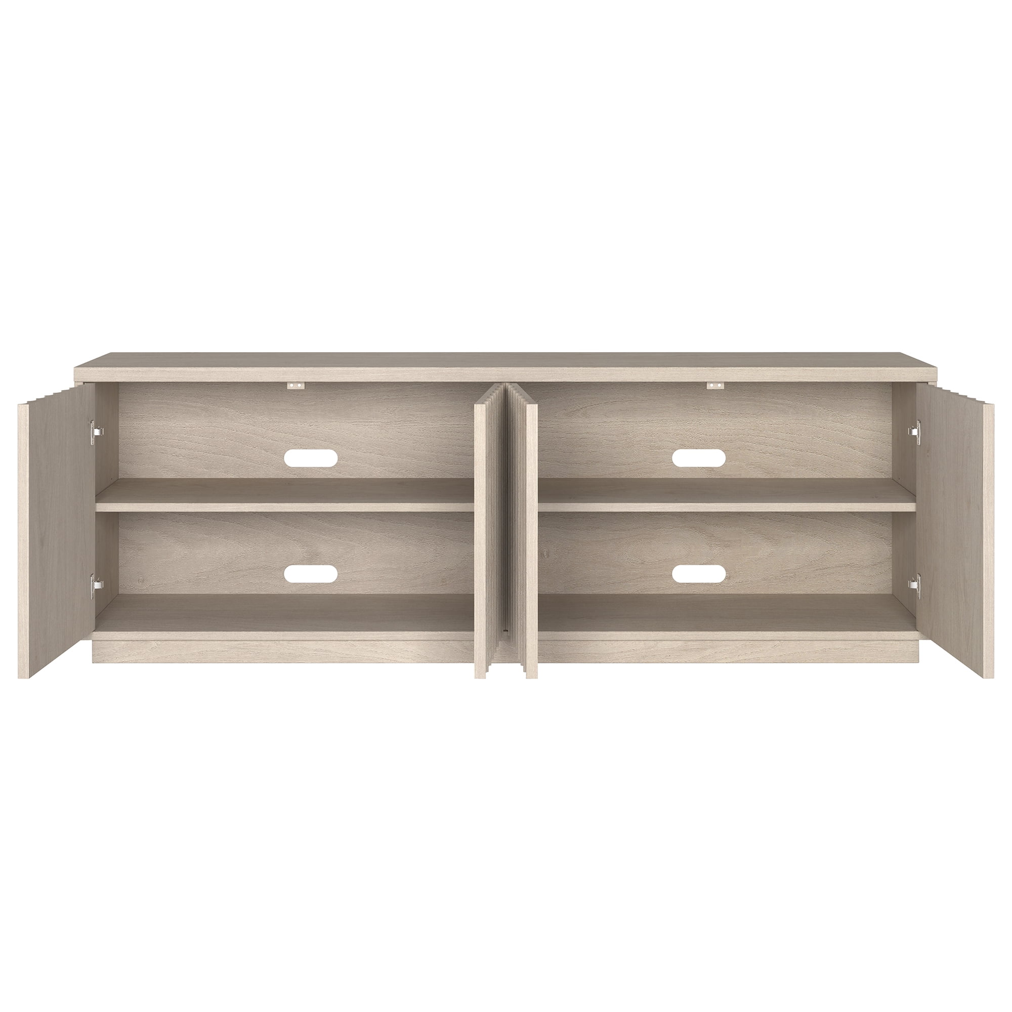 Bourne Rectangular Fluted TV Stand for TV's up to 75" in Alder White