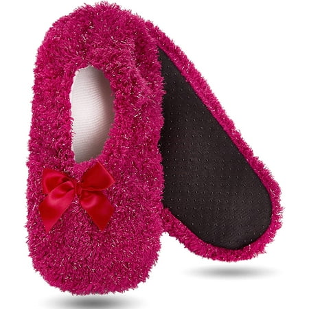 

PIKADINGNIS Soft Slipper Socks Cozy Warm Fuzzy Slip-on Non-Skip Lined Socks Home Shoes for Women Girls Spa Hotel