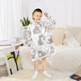 thumbnail image 6 of Wearable Blanket with Sleeves and Pocket Oversized Hooded Sweatshirt 3-14 YR Cute Cat Characters M, 6 of 7