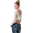 thumbnail image 2 of Vivian's Fashions Top - Crop Top, Lace, Long Sleeve, 2 of 2