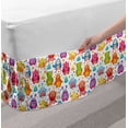 thumbnail image 2 of Alien Bed Skirt, Mutant Monsters on Colorful Dotted Background Alien Beings Design Lizard Squid, Elastic Bedskirt Dust Ruffle Wrap Around for Bedding Decor, 4 Sizes, Multicolor, by Ambesonne, 2 of 2