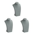 thumbnail image 1 of Destyer Durable Mannequin Stand Holder With Smooth Surface For Jewelry Collector Necklace Display Stand Grey 3Set, 1 of 6
