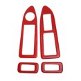 thumbnail image 1 of Unique Bargains Window Lift Switch Panel Trim Cover for Dodge Charger 2008-2010 Front Rear Car Door Window Control Button Interior Accessories Carbon Fiber Red, 1 of 6