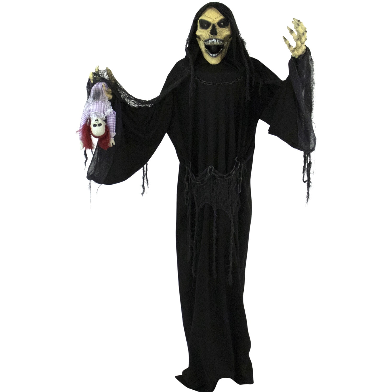 HALLOWEEN LIFE SIZE ANIMATED GRAVEYARD REAPER  PROP DECORATION HAUNTED HOUSE 