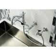 thumbnail image 3 of Kingston Brass KS1261PXBS Heritage Wall Mount Bridge Kitchen Faucet with Brass Sprayer, Polished Chrome, 3 of 5
