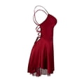 thumbnail image 4 of Women’s A-Line Mini Babydoll Dress – Spaghetti Strap Cowl Neck Ruffle Hem (2025 Partywear Essential), 4 of 9