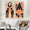 thumbnail image 1 of Designart "Retro Pink Bohemian Tribal Geometry IV" Modern Geometric Framed Wall Art Set Of 2 - Modern Pink Gallery Wall Frame Set For Home Decor, 1 of 6