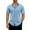 Sky Blue, variant on Amzcrzy Mens Shirts Csaual Short Sleeve Button Up Shirt Trendy Turndown Collar Dress Shirts Solid Color Beach Vacation Summer Shirts