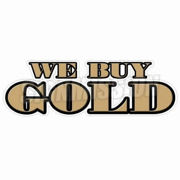 SignMission We Buy Gold Window Decal Pawn Jewelry Dealer Coins Sign