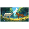 thumbnail image 1 of Forest Scene with Wolves Backdrop Banner Decorative Background for Party Supplies Photography Props Wildlife Themed Events Nature Celebrations, 1 of 4