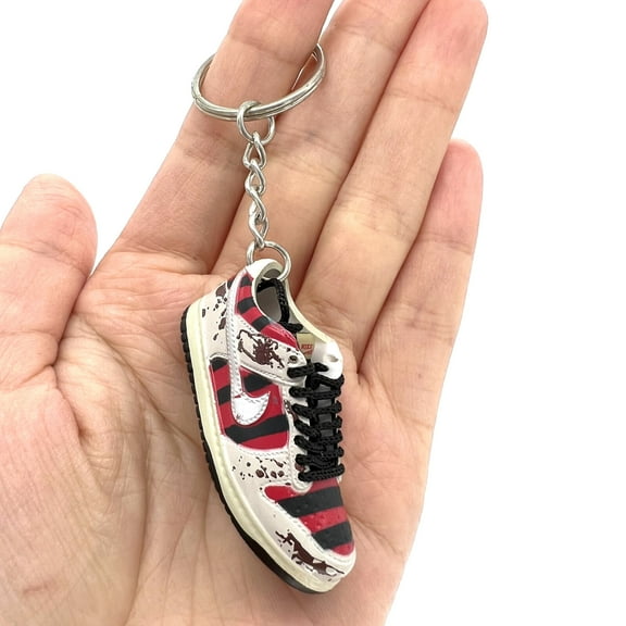 Single Shoe No Box 3D Mini Sneaker Keychain, Basketball Sneaker Collectible For Dunks