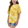thumbnail image 5 of Delliss Girls Casual Tops Tie Dye Short Sleeve Loose Gradient T-Shirt Summer Crewneck Casual Tie Dye Tee, 5 of 8