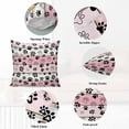 thumbnail image 6 of Throw Pillow Covers 20x20 Inch Set of 2 Paw Print Decorative Pillow Covers Animal Pink Wood Grain Cushion Cover Pillowcase for Sofa Couch Bed Home Decor, 6 of 9