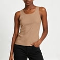 thumbnail image 2 of IFNWSV Camisole Tops for Women U Neck Sleeveless Solid Color Lightweight Layering Basic Cami Top Khaki S, 2 of 6