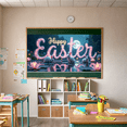 thumbnail image 5 of Easter Themed Decorative Background Happy Easter Banner with Bunny Eggs and Flowers Party Decoration Easter Celebration Photography Prop Spring Festival Decor, 5 of 6